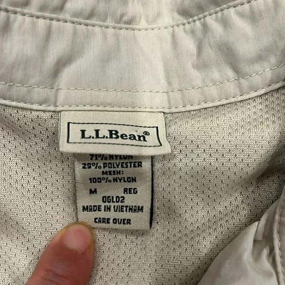 [M]L.L.Bean  Women Hiking/Outdoor Cream Mesh Vented L/S Shirt - Picture 2 of 9